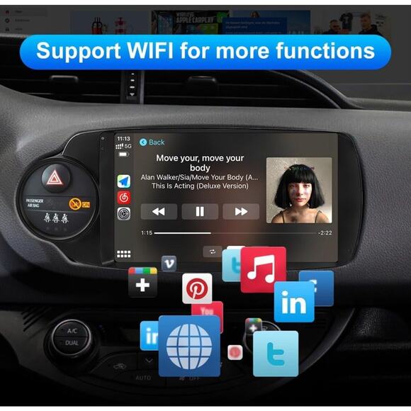 Car Radio Stereo Toyota Yaris 2011-14 9”Touch Screen‎ Wireless CarPlay Andriod - Picture 5 of 7